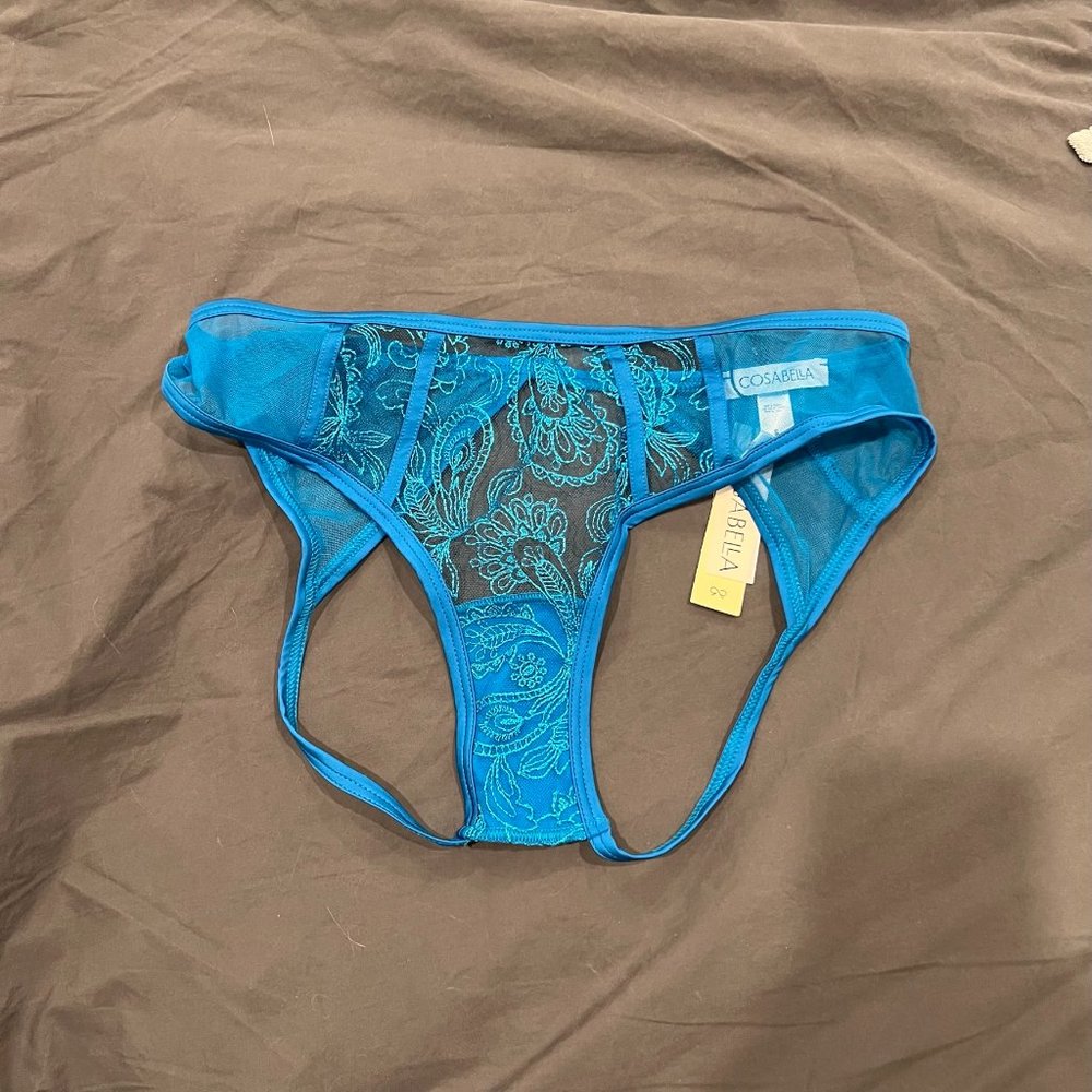 Blue Lacey Lingerie Underwear Panties